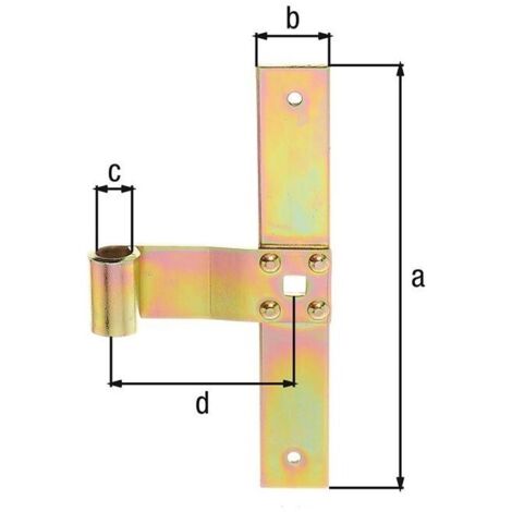 GAH Alberts Ventana-Centro-B.75mm L.200x30mm ACERO galv.amarillo chap.recto - 313548 (1/2)