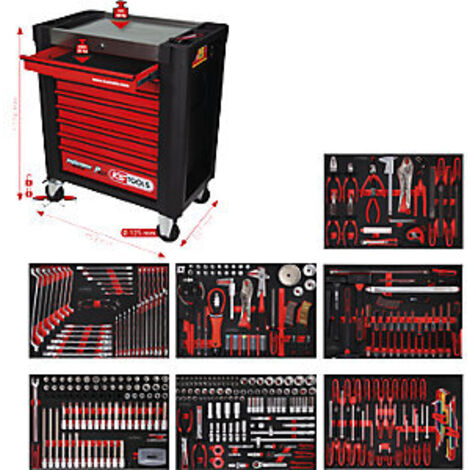 KS TOOLS Performanceplus Werkstattwagen-Satz P10 mit 397 Werkzeugen für 7 Schubladen - 810.7397KS TOOLS Performanceplus Juego de carro de taller P10 con 397 herramientas para 7 cajones - (1/5)