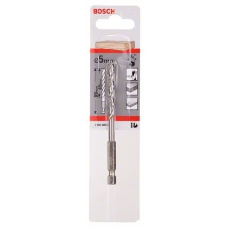 Bosch  Broca  espiral  para  madera  vástago  hexagonal  de  1/4"  5  x  52  x  99  mm  -  2608595521 (1/3)
