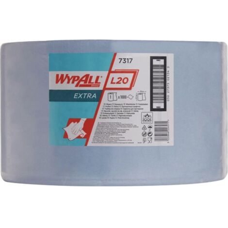 KIMBERLY-CLARK Paño WYPALL L20 EXTRA+ L380xB235 mm azul 2 capas 7317 (1/2)