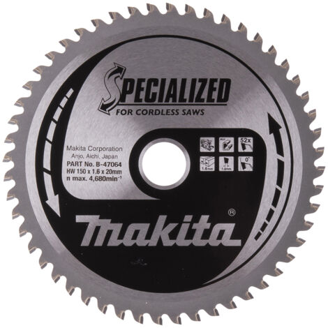 B-47064 Disco sierra circular , Specialized T.C.T, 150 x 20 mm, 52 D (1/4)