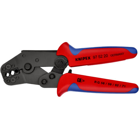 KNIPEX 97 52 20 Crimpadora modelo corto con mangos multicomponentes Barnizados 195 mm (1/2)
