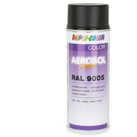 Pintura en spray de color AEROSOL Art deep black mate RAL 9005 Aerosol de 400 ml (Por 6) (1/2)