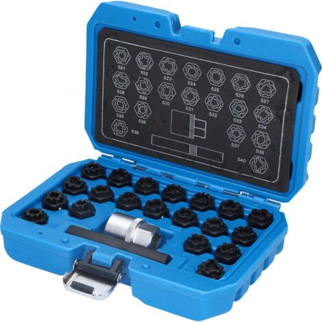 BRILLIANT  TOOLS  Surtido  de  cerraduras  para  llantas  VW  22  pzs.  -  BT691390