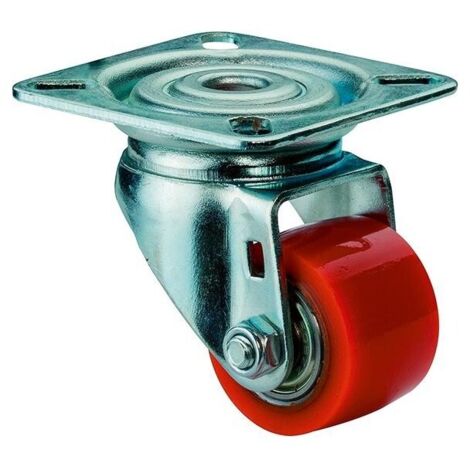 BS Rollen  Lenkrolle mit  Anschraubplatte Polyurethan  Kugellager 35  mm 100  kg -  A600.C10.035 (1/3)