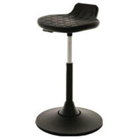 LOTZ Taburete giratorio base de plato PU espuma integral negro altura asiento 490-680mm - I11134-08 (1/2)