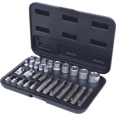 Juego de llaves de vaso Torx y puntas KS TOOLS de 30 piezas. Puntas con orificio - 911.4301-2 (1/4)