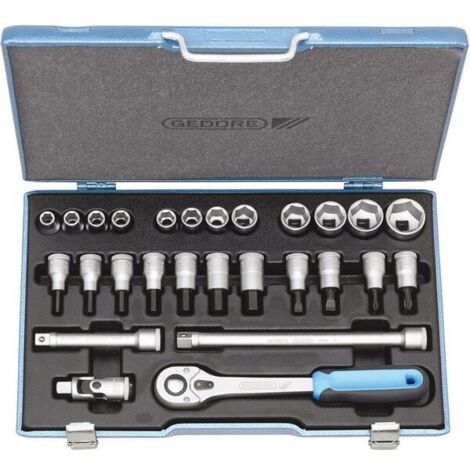 Gedore juego de llaves de vaso 19 IMU-10 27 piezas. 1/2″ SW 10-30 mm Número de dientes 32 6 caras - 6139750 (1/5)