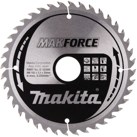 Makita MAKFORCE Hoja de sierra 165x30x40Z - B-32306 (1/4)