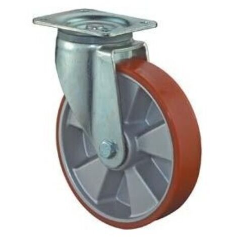 BS Rollen  Lenkrolle mit  Anschraubplatte Guß-Polyurethanbandage  Kugellager 100  mm 200  kg -  LB500.B90.100 (1/3)