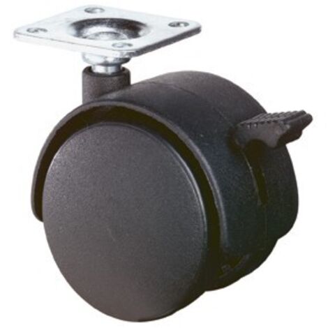 BS Rollen Rueda doble de plástico con freno Poliamida Placa atornillada 30 kg - F85.040.PL (1/3)