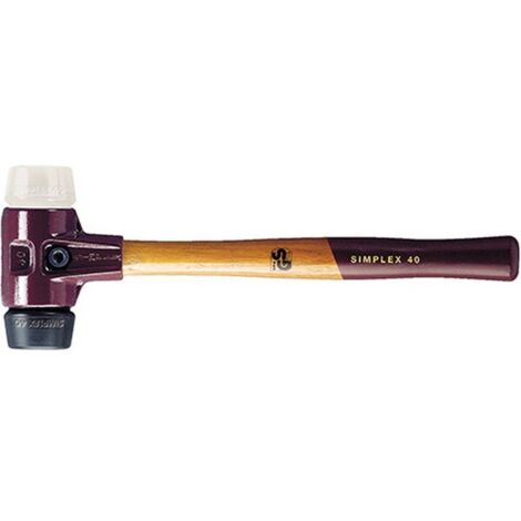 Halder SIMPLEX martillo blando con carcasa de acero fundido y mango de madera Ø 30 mm posición de cabeza de goma / Nylon - 3028.030