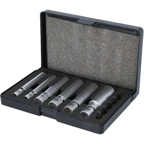 KS TOOLS 1/4" + 3/8" Juego de vasos especiales para bujías de incandescencia y encendido con articulación, 11 pzs. - 500.7325 (1/4)