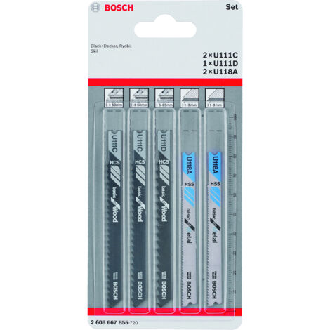 Bosch 2608667855 Hoja de sierra de calar U111C U111D U118A 5 uds (1/5)