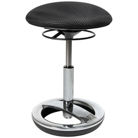 Taburete  con  anillo  base  tapizado  negro  altura  asiento  440-570mm  TOPSTAR (1/5)