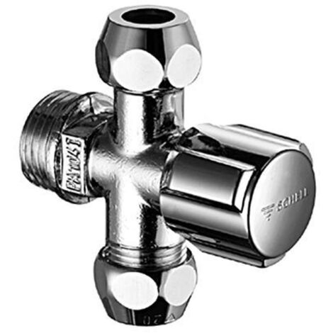 SCHELL Válvula de esquina COMFORT 2 salidas 3/8 pulg., 1/2 pulg., cromo (1/2)