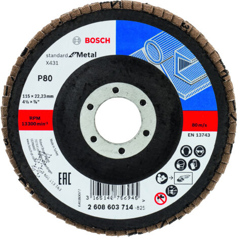 Bosch 2608603714 Disco abrasivo de láminas X431 Standard Metal 115mm recto FV G80 10 uds (1/5)
