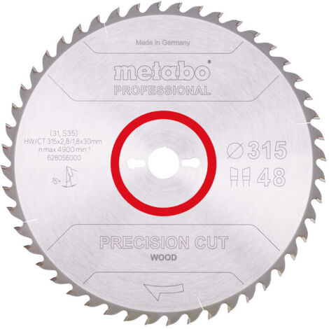 Hoja de sierra circular precision cut wood professional D315xB2,8xg30mm 48Z. WZ 15Gr. (1/4)