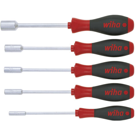 Wiha Juego de destornilladores SoftFinish® con llave de vaso hexagonal, de 5 unid. (01034)