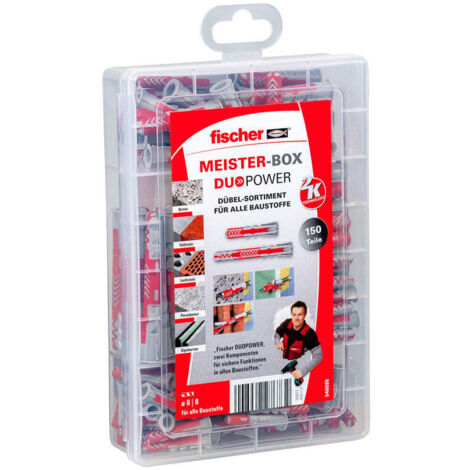 DUOPOWER 540096 JUEGO DE ANCLAJES CORTOS Y LARGOS PARA MUCHOS MATERIALES DE CONSTRUCCIÓN Y MÚLTIPLES APLICACIONES 6 X (1/4)