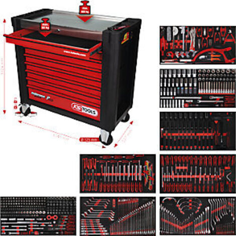 KS TOOLS  Performanceplus Werkstattwagen-Satz  P25 con  564 herramientas  para 8  cajones -  825.8564 (1/5)
