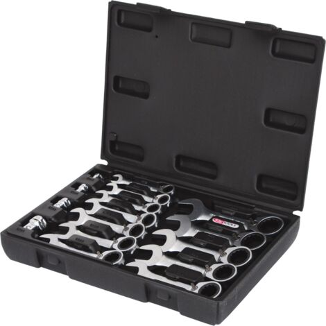 KS TOOLS GEARplus juego de llaves combinadas de carraca cortas, 16 piezas - 503.4653 (1/4)