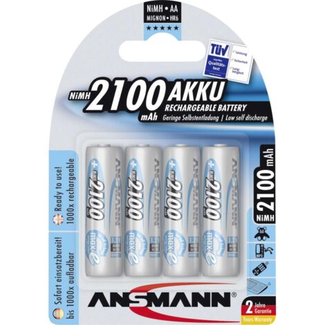 Célula de acumulación máxE 1,2 V 2100 mAh R6-AA-Mignon HR6 4 4 piezas / blister ANSMANN (1/3)