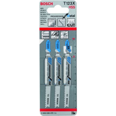 Hoja de sierra de calar T 123 XF Progressor for Metal BOSCH 2608638472