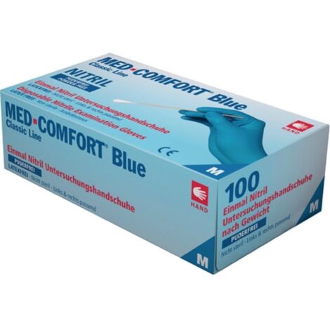 AMPri 100x Guantes desechables Med Comfort Blue Talla XL azul - 01192-XL (1/3)