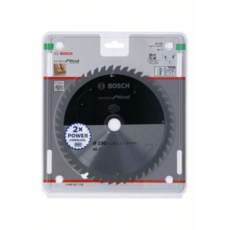 Bosch 2608837705 Disco de sierra circular Standard Wood 190x20x48D BA