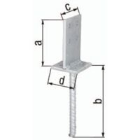GAH Alberts T-Pfostenträger 130x200x80x80mm STA roh TZN - 215521