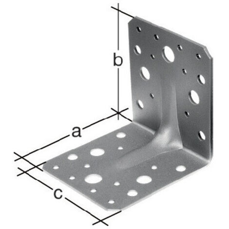 Connettore angolare per impieghi gravosi 70x70xmm numero di fori 2/16 S.2.5mm GAH (Per 50)