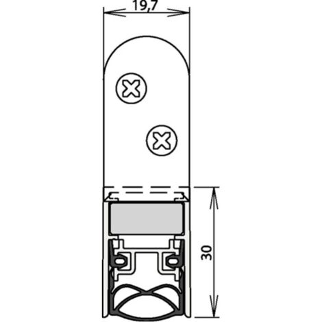 Guarnizione porta Schall-Ex® Ultra WS 1-290 2-s.L.708mm alluminio.argento per HLT ATHMER (1/2)