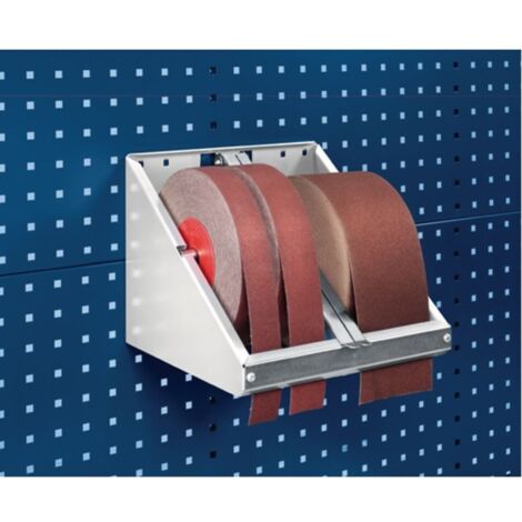 Supporto per rotoli di carta abrasiva B315xT295xH250mm, diametro massimo rotolo 120mm, lunghezza massima 260mm (1/2)