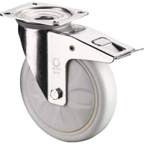 Ruota girevole BS, diametro 150 mm, portata 650 kg, con cuscinetto fisso, base 135x110 mm, bianca - L620.B15.152 (1/2)