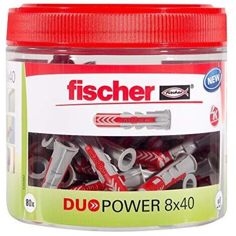 Fischer Duopower tasselli nylon 8 mm grigi e rossi 40 mm (1/4)