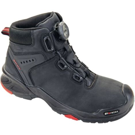 Stivali di sicurezza Braxton, taglia 41, nero/rosso, in pelle, S3 SRC HRO, EN 20345 (1/4)