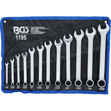 SERIE SET KIT 12 PZ CHIAVI COMBINATE,FISSA E STELLA IN POLLICI FERMEC BGS 1195