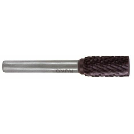RUKO Fresa in metallo duro ZYA Ø 12 mm lunghezza testa 25 mm Ø gambo 6 mm TiCN dentatura KVZ 4 con frontale - 116018TC (1/2)