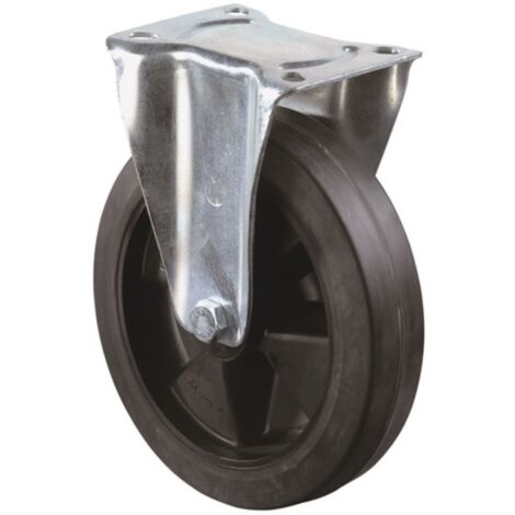 Ruota a botte D.125mm Trgf.200kg Piastra in gomma elastica L115xB85mm (1/2)