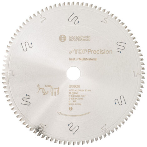 Lama per sega circolare Bosch Top Precision Best for Multi Material, 305 x 30 x 2,3 mm, 96 pezzi - 2608642099 (1/5)