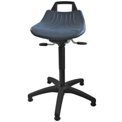 Sgabello girevole con piedini in schiuma PU blu altezza seduta 490-680mm (1/3)
