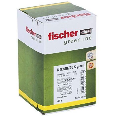 Fischer tasselli per chiodi N Green 8 x 80/40 S, 45 pezzi, 524849 (1/4)
