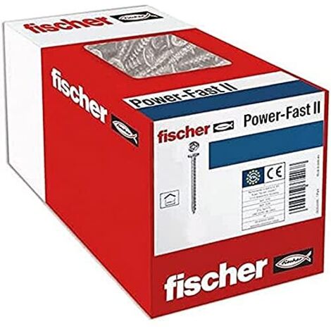 Fischer 200x Power-Fast II FPF II PZF 4 x 45 mm BC Pan Head con impronta a croce PZ Filettatura intera zincata galvanicamente blu passivata - 670247. (1/4)