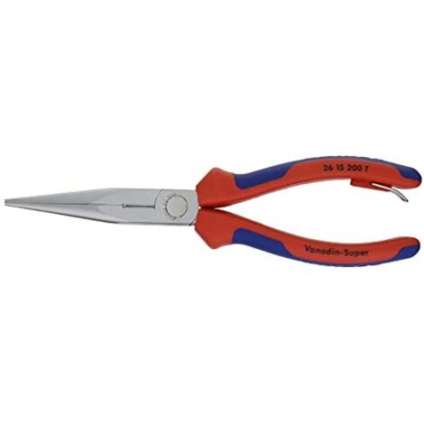 Knipex Pinza per meccanica - con becchi mezzotondi con tronchese (pinza a becchi di cicogna) rivestiti in materiale bicomponente, con anello di fissaggio incorporato per agganciare una protezione anticaduta (1/3)