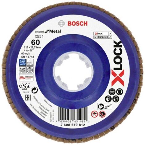 Bosch disco lamellare X-LOCK X551, Expert for Metal, K: 60, 115 mm - 2608619812 (1/2)