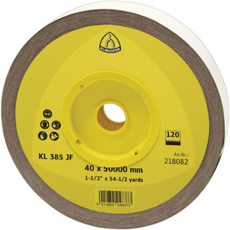 Rotolo di tessuto abrasivo KL 385 JF 40mm K.80 per metallo in corindone