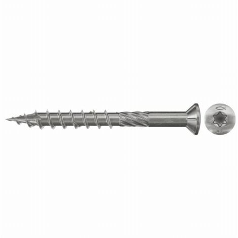 Fischer 150x Vite per terrazzo 5 x 60 mm testa svasata acciaio inox A2 filettatura parziale stella interna TX - 660607 (1/2)
