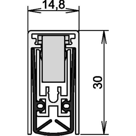 Guarnizione per porta Schall-Ex® L-15/30 WS 1-880 1-s.L.708mm Alluminio argento HLT (1/2)