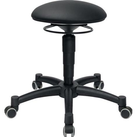 Sgabello rotante Body Balance con rivestimento in pelle artificiale nera altezza seduta 420-550 mm (1/2)
